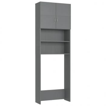 Waschmaschinenschrank Grau 64x25,5x190 cm Holzwerkstoff