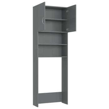 Waschmaschinenschrank Grau 64x25,5x190 cm Holzwerkstoff