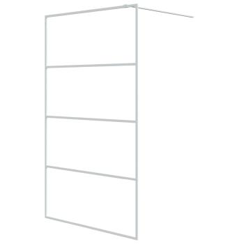 Duschwand für Begehbare Dusche Weiß 115x195 cm ESG-Klarglas