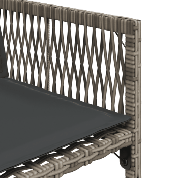 9-tlg. Garten-Essgruppe mit Kissen Grau Poly Rattan