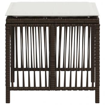Gartenhocker mit Kissen 4 Stk. Braun 41x41x36 cm Poly Rattan