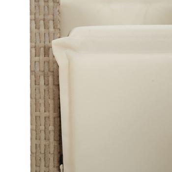 ARDEBO.de - 3-tlg. Garten-Essgruppe mit Kissen Beige Poly Rattan