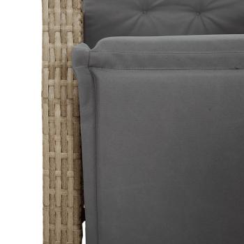 3-tlg. Garten-Essgruppe mit Kissen Beigemischung Poly Rattan