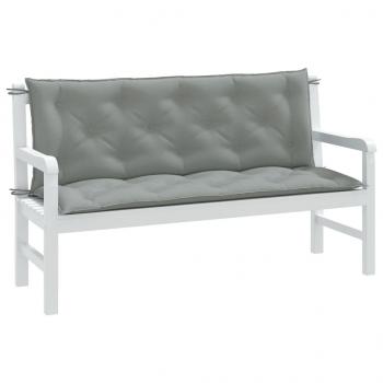 ARDEBO.de - Gartenbank-Auflagen 2 Stk. Melange Hellgrau 150x50x7 cm Stoff