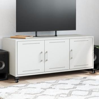 ARDEBO.de - TV-Schrank Weiß 100,5x39x43,5 cm Kaltgewalzter Stahl