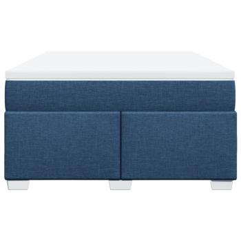 Boxspringbett mit Matratze Blau 140x190 cm Stoff