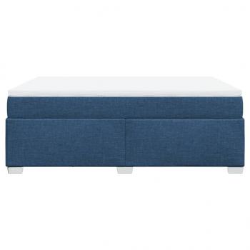 Boxspringbett mit Matratze Blau 140x190 cm Stoff