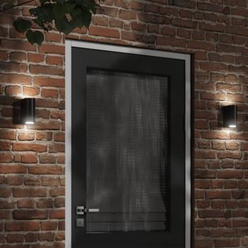ARDEBO.de - Außenwandleuchten 2 Stk. Schwarz Aluminiumdruckguss