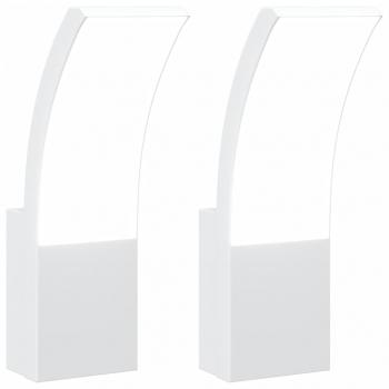 LED-Außenwandleuchten 2 Stk. Weiß Aluminiumdruckguss