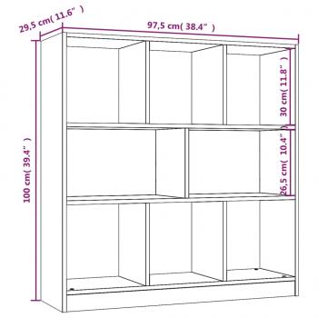 Bücherregal Räuchereiche 97,5x29,5x100 cm Holzwerkstoff