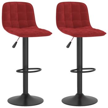 Barhocker 2 Stk. Weinrot Samt 