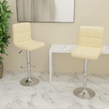 ARDEBO.de - Barhocker 2 Stk. Creme Stoff