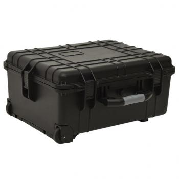 ARDEBO.de - Flugkoffer mit Rollen Schwarz 58x45x27 cm PP