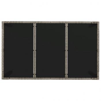 5-tlg. Garten-Essgruppe mit Kissen Grau Poly Rattan