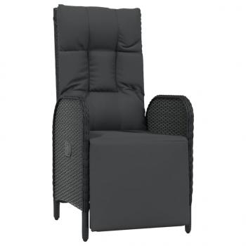 9-tlg. Garten-Essgruppe mit Kissen Schwarz Poly Rattan