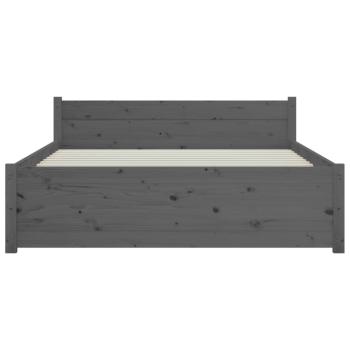 Massivholzbett Grau 135x190 cm