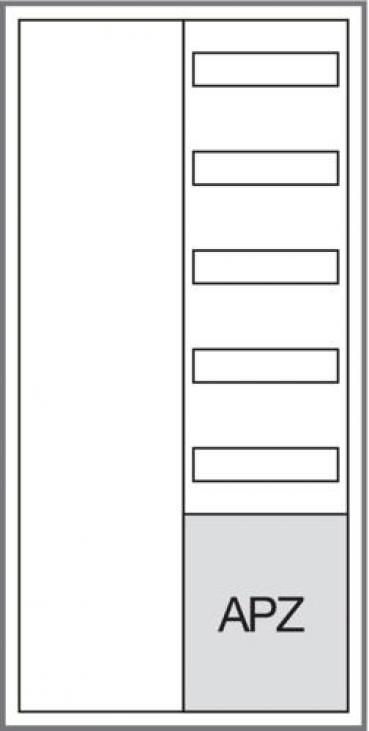 Hager ZB32APZ2 Systemschrank, univers Z, 1100x550x205mm, SKII, IP44, VF 5-reihig, APZ, 2-Feld