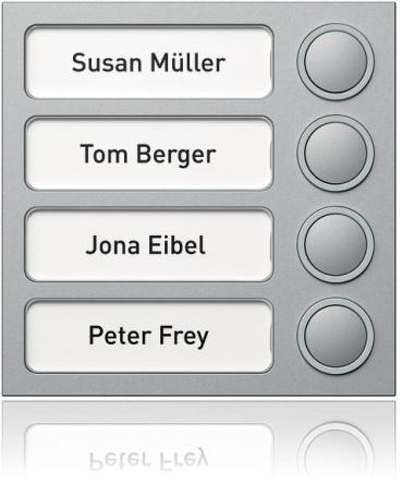 ARDEBO.de Ritto Portier Tastenmodul, 4 Wohneinheiten, silber (1875420)