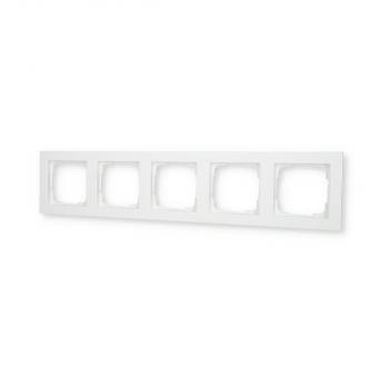 Gira 021522 Abdeckrahmen, 5fach, System 55 E2, reinweiß seidenmatt