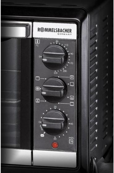 Rommelsbacher BG 1055/E Minibackofen, 1050W, 18l, Edelstahl/schwarz