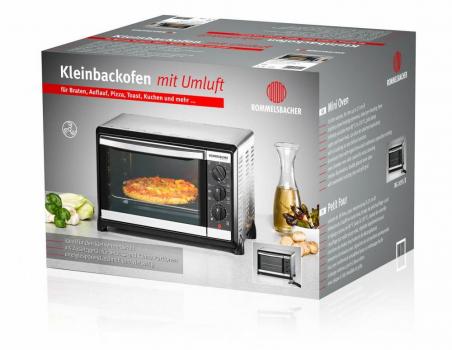 Rommelsbacher BG 1055/E Minibackofen, 1050W, 18l, Edelstahl/schwarz