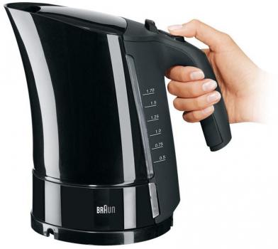 Braun WK500 AquaExpress Wasserkocher, 1,7l, 3000W, Schnellkochsystem, schwarz