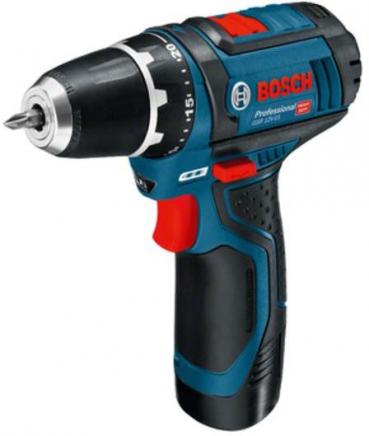 ARDEBO.de Bosch GSR 12V-15 Professional Akku-Bohrschrauber (0601868109), 2x Akku 2,0 Ah, 12 V, inkl. Ladegerät + L-Boxx