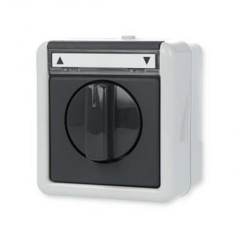 Gira 015430 Jalousietaster/-schalter 1polig mit Beschriftungsfeld 10 A 250 V~ Gruppentaster/Schalter, Aufputz IP 44, grau