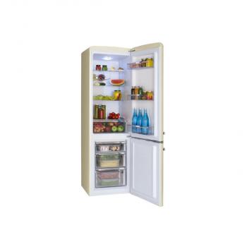Amica KGCR 387 100 B Retro Kühl-Gefrierkombination, 55cm breit, 244 L, Automatische Abtauung, LED-Beleuchtung, Flaschengitter, beige