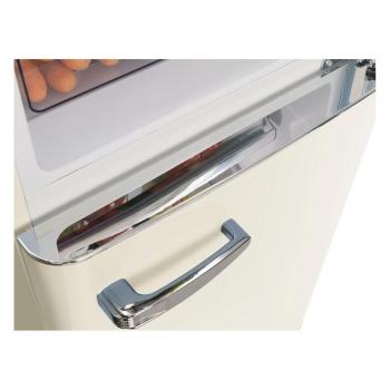 Amica KGCR 387 100 B Retro Kühl-Gefrierkombination, 55cm breit, 244 L, Automatische Abtauung, LED-Beleuchtung, Flaschengitter, beige