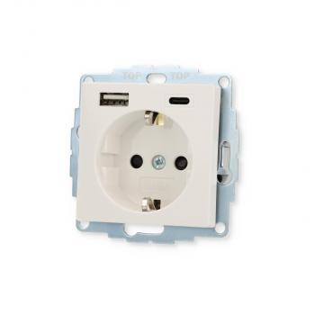 Gira 245903 SCHUKO-Steckdose 16 A 250 V~ mit Shutter und USB-Spannungsversorgung 2fach