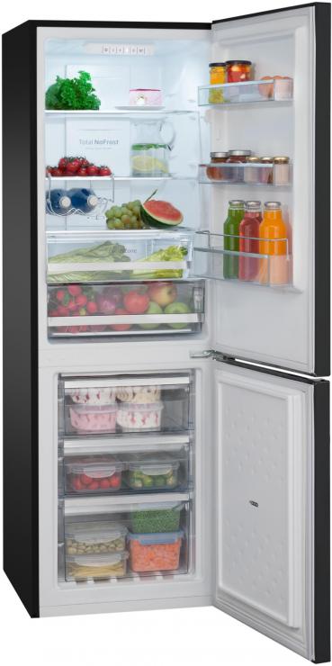 ARDEBO.de Amica KGCN 387 110 S Stand Kühl-Gefrierkombination, 54 cm breit, 170 cm hoch, 231 L, NoFrost, 0°C Freshzone, Air System, Superkühlen, Edelstahloptik schwarz