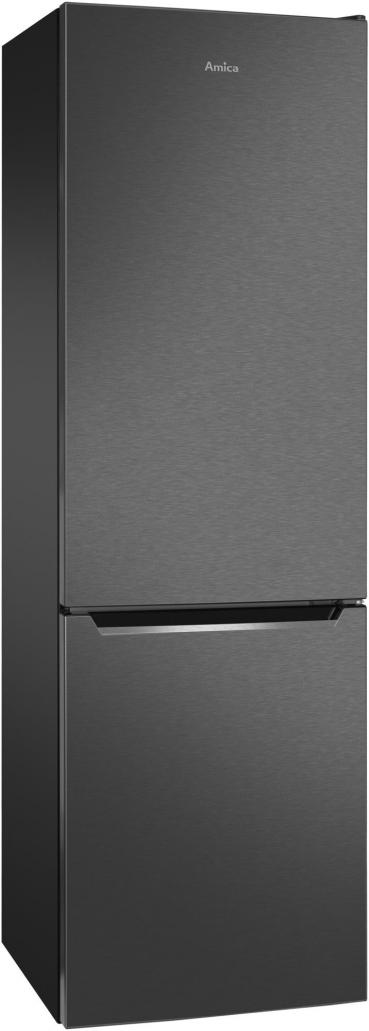 Amica KGCN 387 110 S Stand Kühl-Gefrierkombination, 54 cm breit, 170 cm hoch, 231 L, NoFrost, 0°C Freshzone, Air System, Superkühlen, Edelstahloptik schwarz