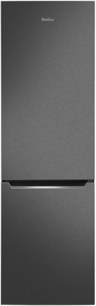 Amica KGCN 387 110 S Stand Kühl-Gefrierkombination, 54 cm breit, 170 cm hoch, 231 L, NoFrost, 0°C Freshzone, Air System, Superkühlen, Edelstahloptik schwarz