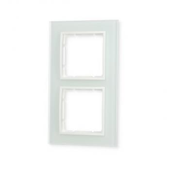 Berker 10126909 Glasrahmen, 2fach, B.7, Glas polarweiß/polarweiß matt