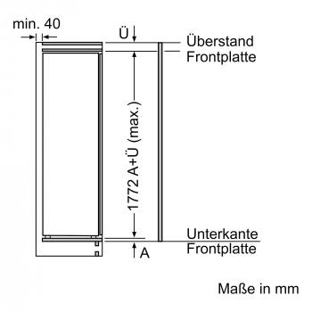 Neff KI1813FE0 N70 Einbaukühlschrank, Nischenhöhe: 177,5 cm, 319 L, Festtürtechnik, FreshSafe2, VarioShelf