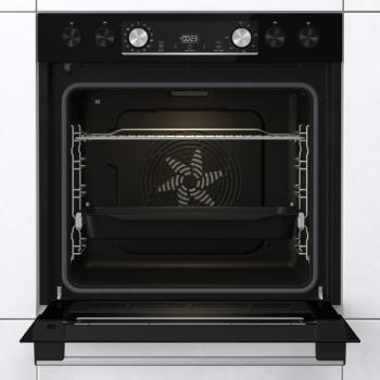 Gorenje Black Set 4 Pyrolyse Einbau-Herdset mit Glaskeramikkochfeld (BCPX6737E05BG+ECD634X), 60cm breit, Pyrolyse, Pizza Funktion, Schwarz