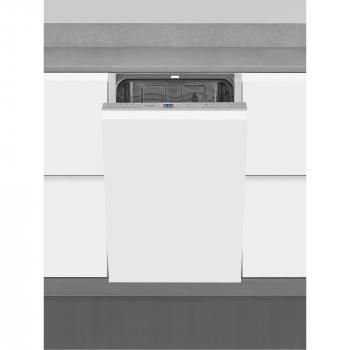 Exquisit EGSP2109-E-030E Vollintegrierter Geschirrspüler, 45 cm breit, 9 Maßgedecke, silber