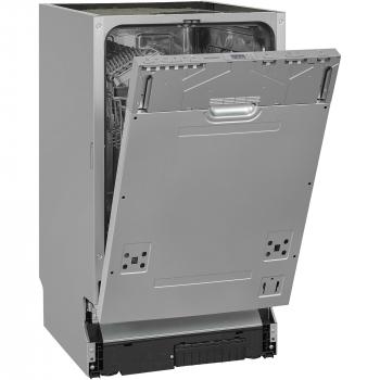 Exquisit EGSP2109-E-030E Vollintegrierter Geschirrspüler, 45 cm breit, 9 Maßgedecke, silber