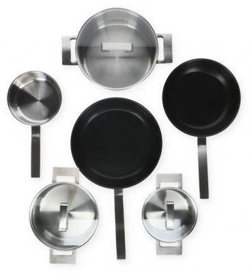 ARDEBO.de Siemens HZ9SE060 Kochgeschirr-Set, induktionsgeeignet, backofenfest, 6-teilig, edelstahl