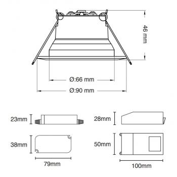 The Light Group Einbauleuchte SLC ONE 360 R68-83 WH 710TED 3000K CRI90 IP44 36°, 8W, 710lm, weiß (SLC1121)