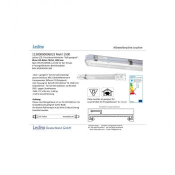 Ledino Feuchtraumlichtleiste Niehl 1500 Stall geeignet, 1565, für T8 LED (11300000006023)