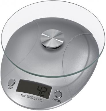 ARDEBO.de Xavax Milla Digitale Küchenwaage, max. 5kg, Abschaltautomatik, silber