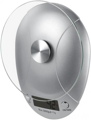 Xavax Milla Digitale Küchenwaage, max. 5kg, Abschaltautomatik, silber