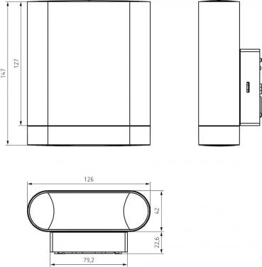 Theben theLeda D U AL LED-Leuchte Wandmontage 8,5 Watt, aluminium, Uplight, 3000 K, warmweiß, Bewegungsmelder 1020903