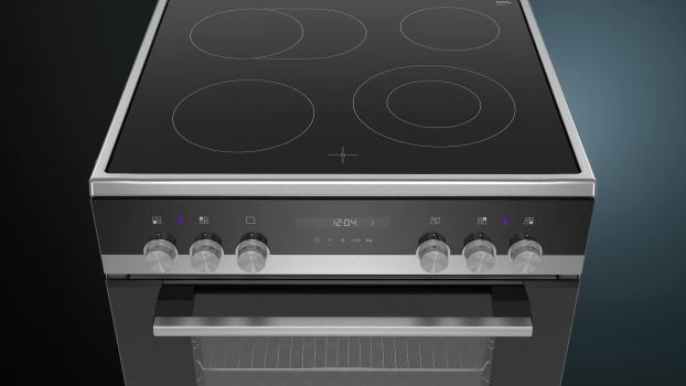 Siemens HK9S5A240 iQ500 EEK: A Elektro-Standherd, Glaskeramik, 60 cm breit, Schnellaufheizung, cookControl10, 3D-Heißluft, Edelstahl