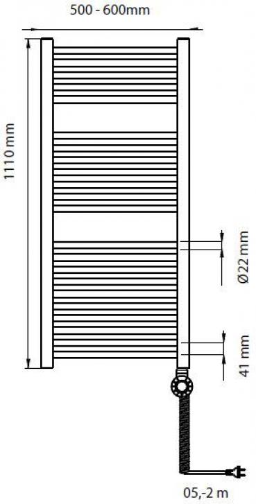 Bosch Heat Radiator 4500 Badheizkörper, 500W, 1100x500x30, weiß (7738335603)