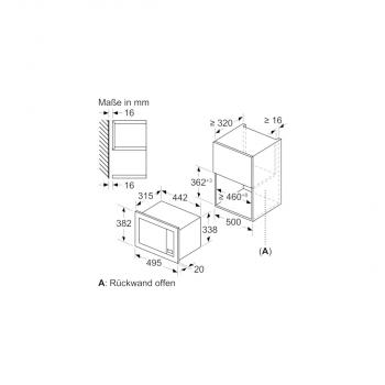 Bosch BFL523MW3 Einbau Mikrowelle, 800 W, Nischenhöhe: 38 cm, AutoPilot 7, Reinigungsoption, LED-Beleuchtung, weiß
