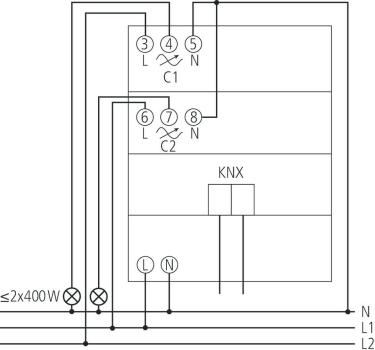 Theben DM 2 T KNX Dimmaktor 2-fach, 400 W, KNX TP 4940270