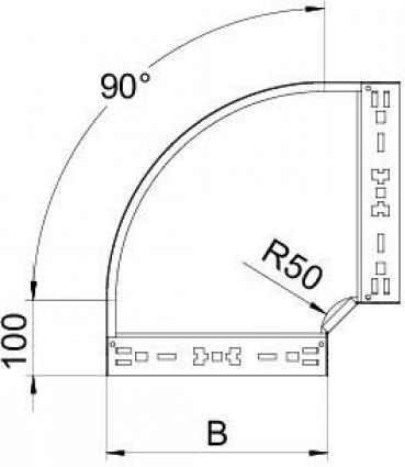 OBO Bettermann RBM 90 610 FS Bogen 90° (6041130), 100 mm